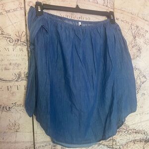 Stretch denim tie skirt 3X